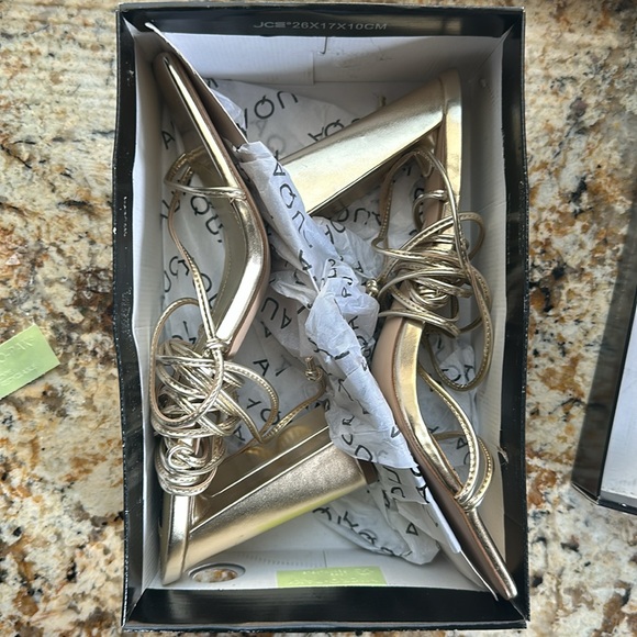 AQUA Leah Ankle Tie High Heel Sandals - Picture 8 of 10